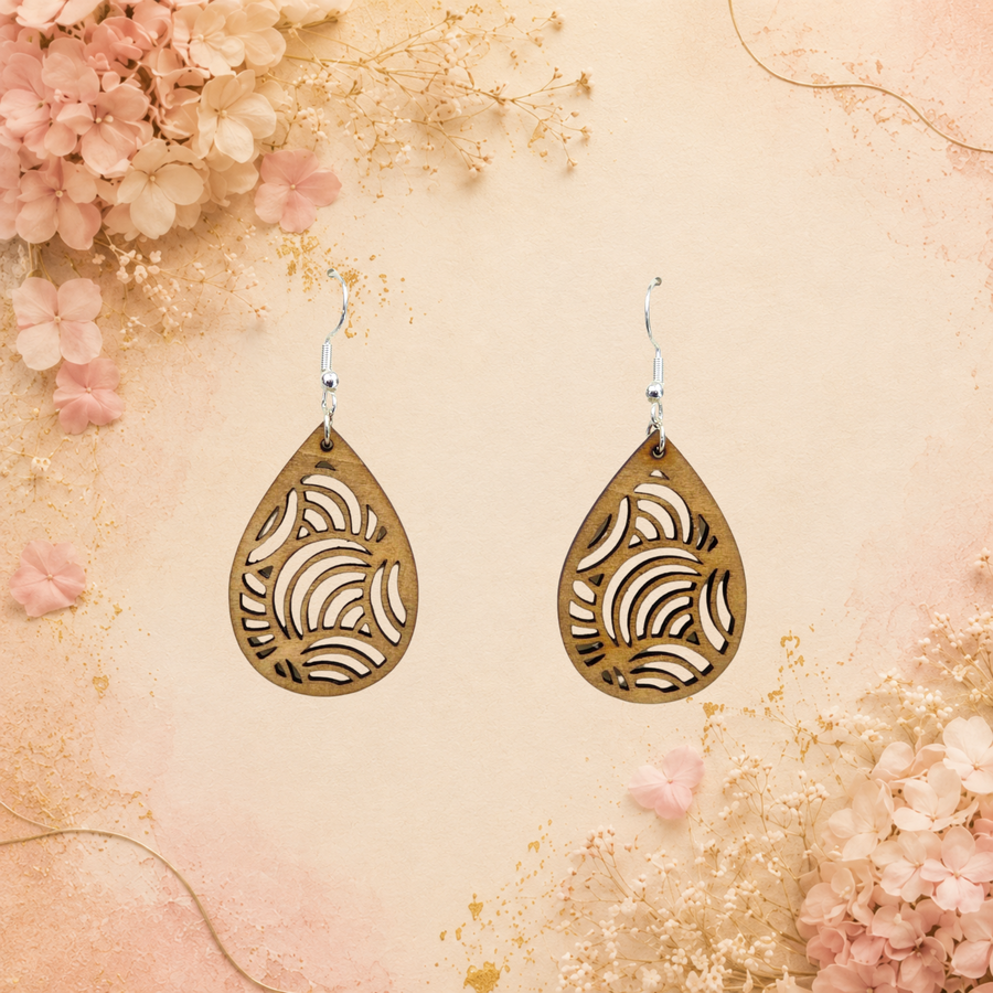 Boucles d'oreilles bois 04