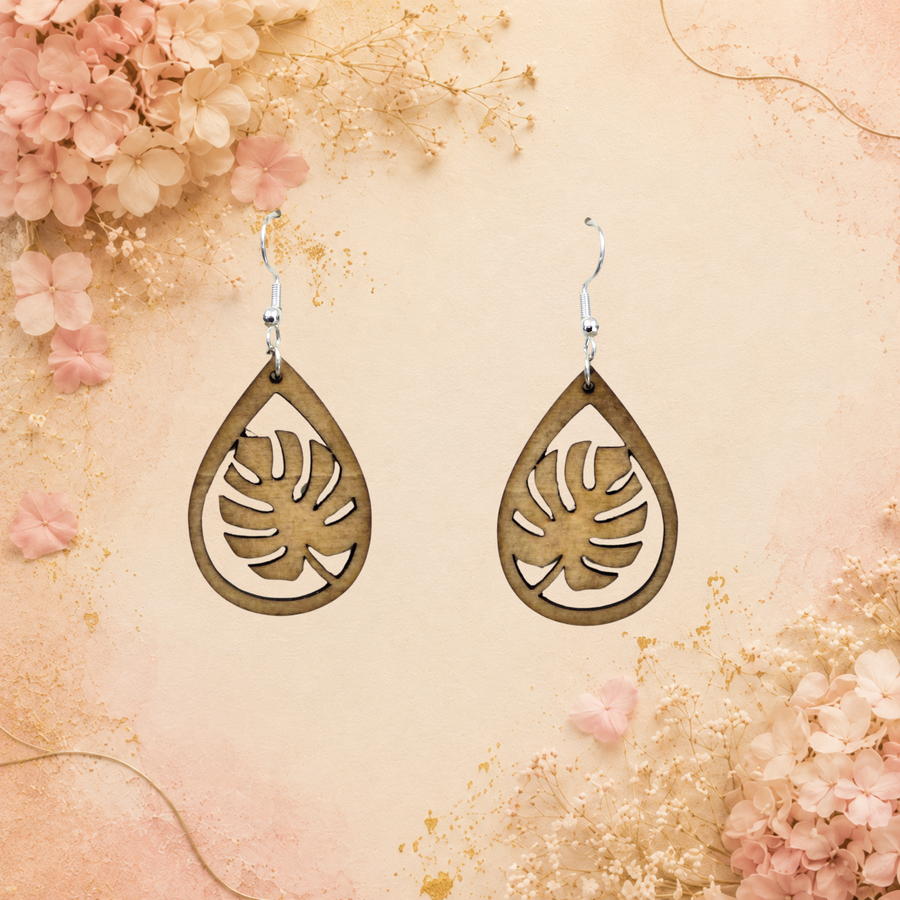 Boucles d'oreilles Monstera