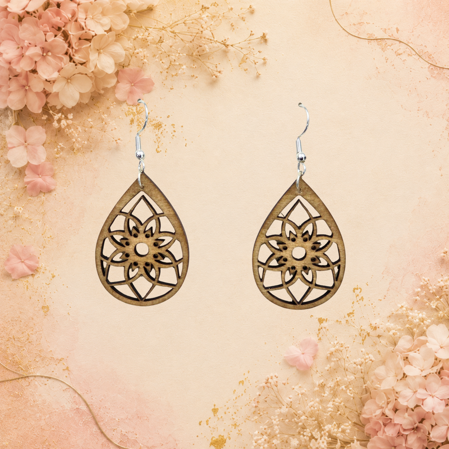 Boucles d'oreilles bois 12
