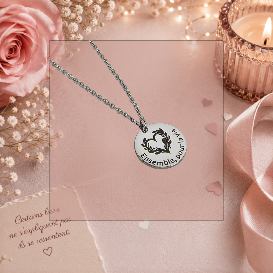 Pendentif sur chaîne "Ensemble pour la vie"