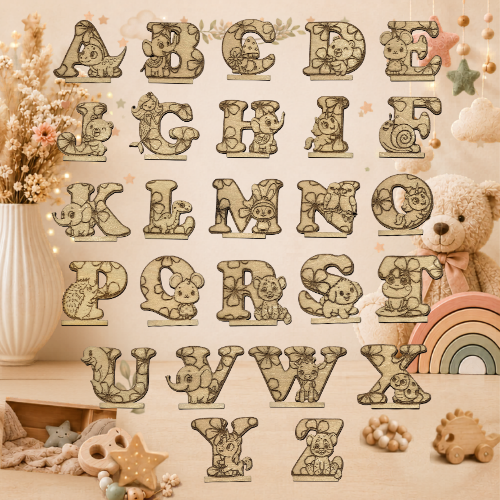 Prénom décoratif en bois 🧸 Univers tendre & personnalisé